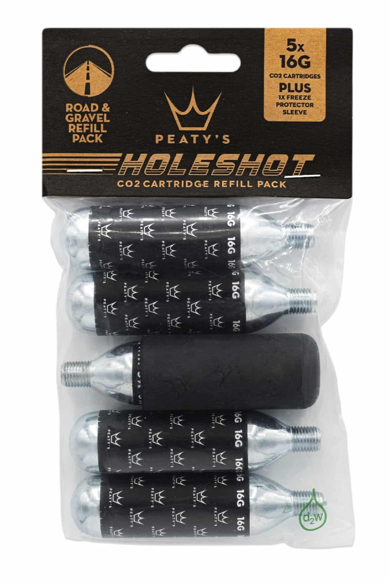 Cartouches CO2 Peaty’s Holeshot Recharge (x5)- Route / Gravel (16g) – Image 2