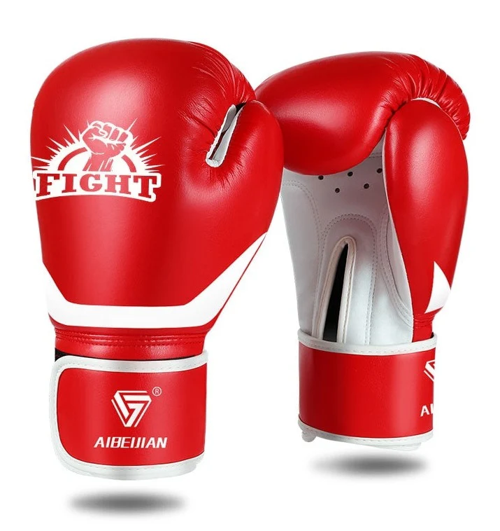 Gants de boxe Velcro (Rouge) – Image 2