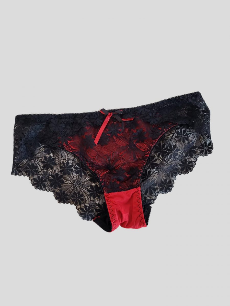 Culotte Rouge dentelle noire. – Image 2