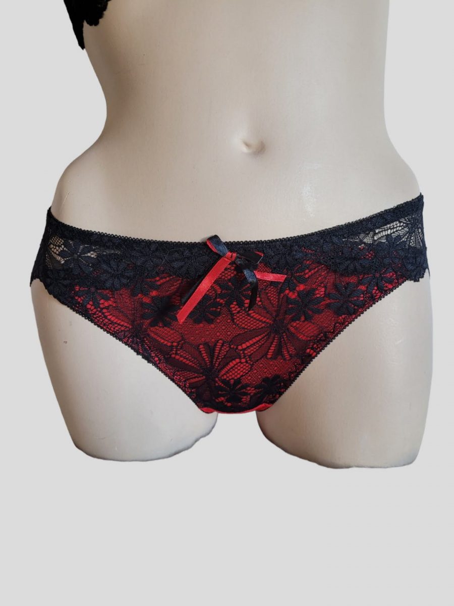 Culotte Rouge dentelle noire. – Image 3