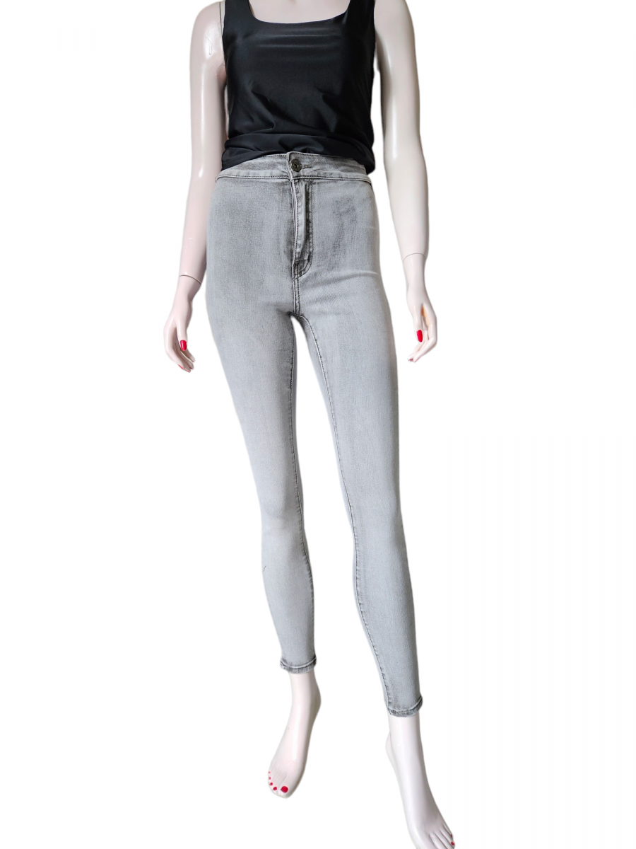 Jeans gris taille haute. – Image 2