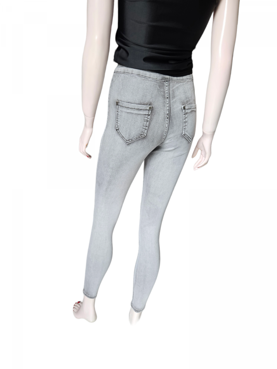 Jeans gris taille haute. – Image 3
