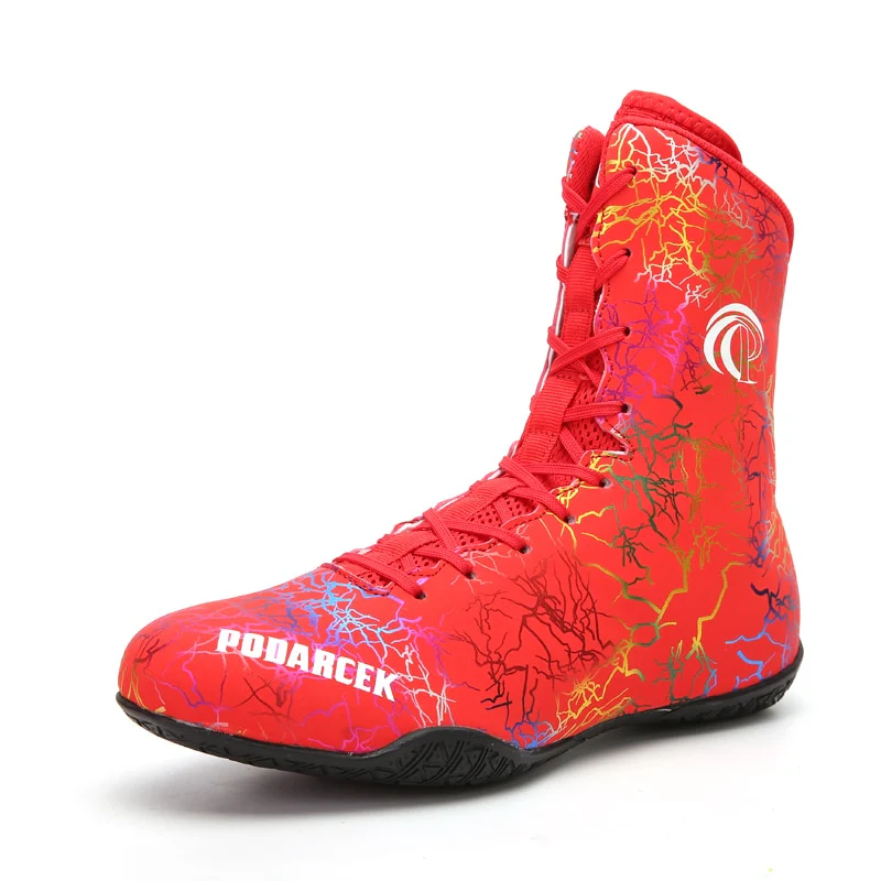 Chaussures de boxe anglaise (mi haute, rouge) – Image 3