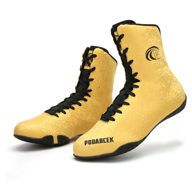 Chaussures de boxe anglaise (mi haute, jaune) – Image 2