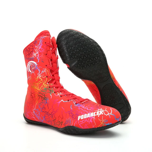 Chaussures de boxe anglaise (mi haute, rouge) – Image 2